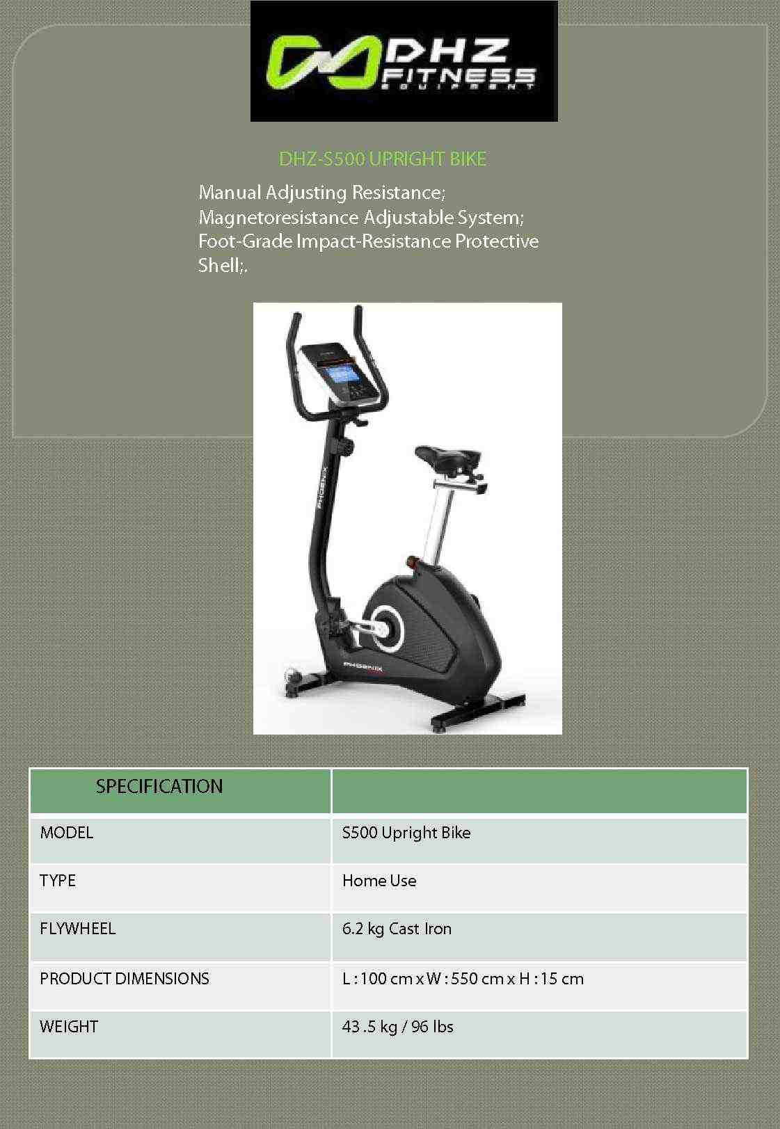 DHZ-S500 UPRIGHT BIKE-01-01-1